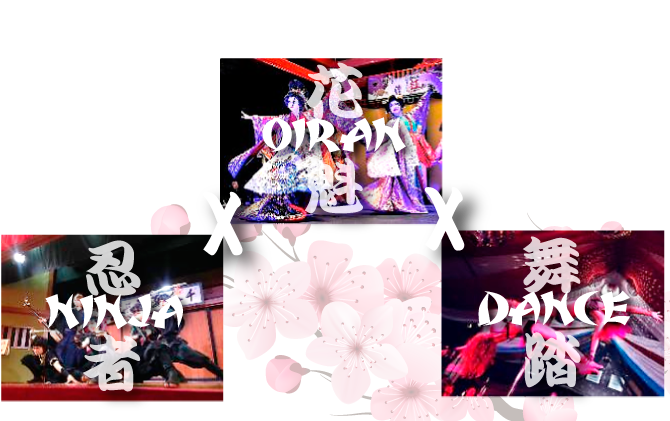 Japanese Nonverbal performance 雷神門 RAI-ZING GATE The original show with theme of NINJA and OIRAN held from February 1st to February 10th at Asakusa ROCK YUMEMACHI Theater
